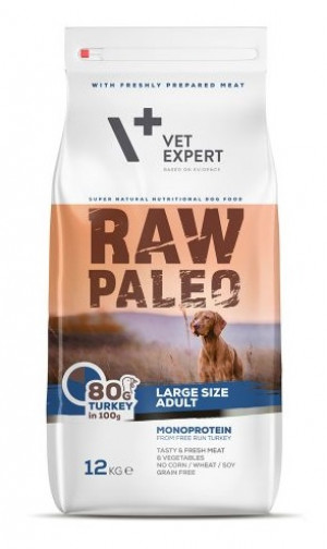 RAW PALEO ADULT LARGE Turkey Sausā suņu barība ar tītaru  2.5KG Cena norādīta par 1 gb. un ir spēkā pasūtot 2 gb.